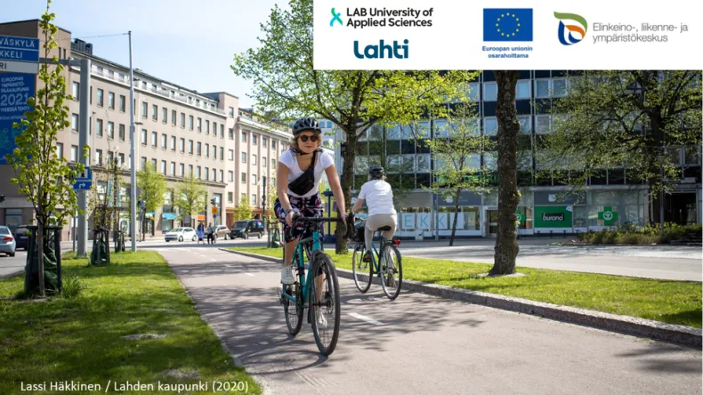 Pyöräilijä Lahdessa