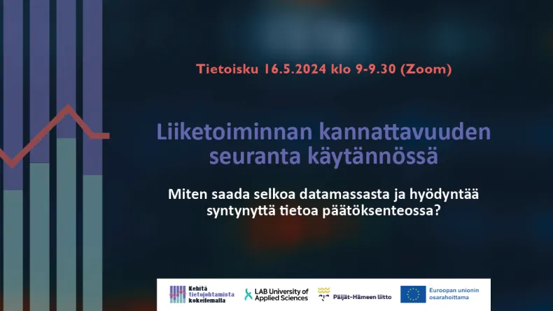 Tietoisku pk-yrityksille: Liiketoiminnan kannattavuuden seuranta käytännössä 16.5. klo 9-9.30