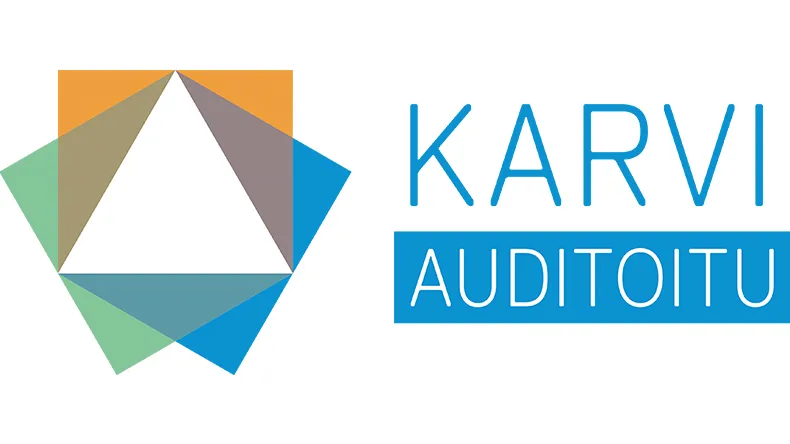 Karvin laatuauditoinnin leima.