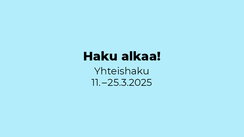 Yhteishaun alkamiseen liittyvä kuvituskuva Haku alkaa ja hakupäivämäärät tekstillä