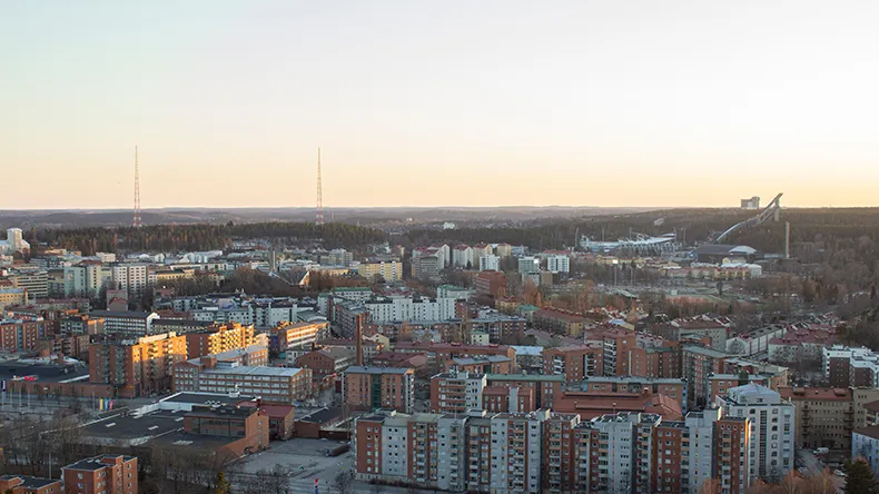 Ilmakuva Lahden keskustasta.