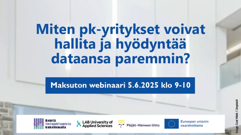 Miten pk-yritykset voivat hallita ja hyödyntää dataansa paremmin? Maksuton webinaari 5.6.2025 klo 9-10