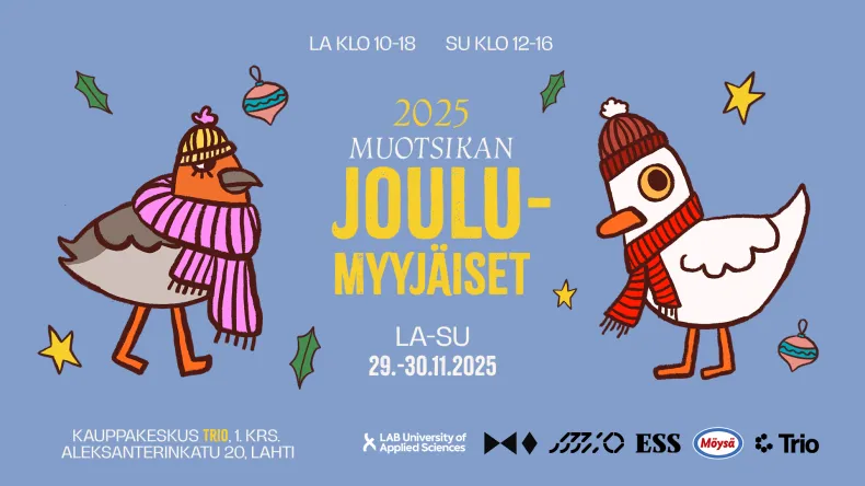 LABin Muotoiluinstituutin joulumyyjäisten 2025 esite.