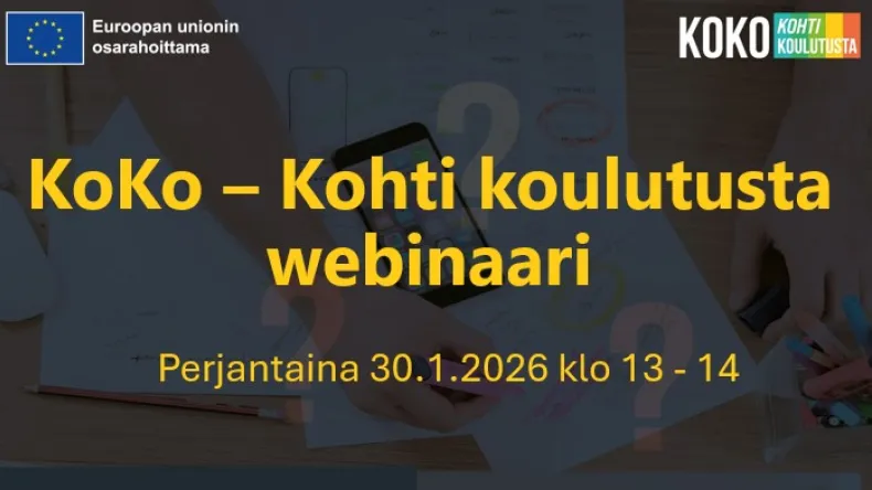 KoKo - Kohti koulutusta webinaari perjantaina 30.1. klo 13