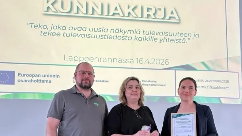 Etelä-Karjalan vuoden tulevaisuusteko -kunniamaininnan saaneet