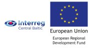 Interreg Central Baltic and EU flag with text reference ERDF