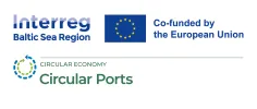 logo of the project, EU flag, green and blue