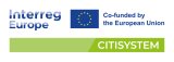 CITISYSTEM logo with Interreg Europe logo and EU flag